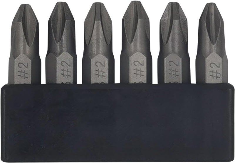 Yrsssa 6Pcs 35mm JIS Screwdriver Bit Set with Magnetic Tip, 1/4 Hex Shank, S2 Alloy Steel & 6-Slot Storage Strip – Perfect for Japanese Motorcycles, Cars, Bicycles, and Equipment (JIS #2x6) - Image 1